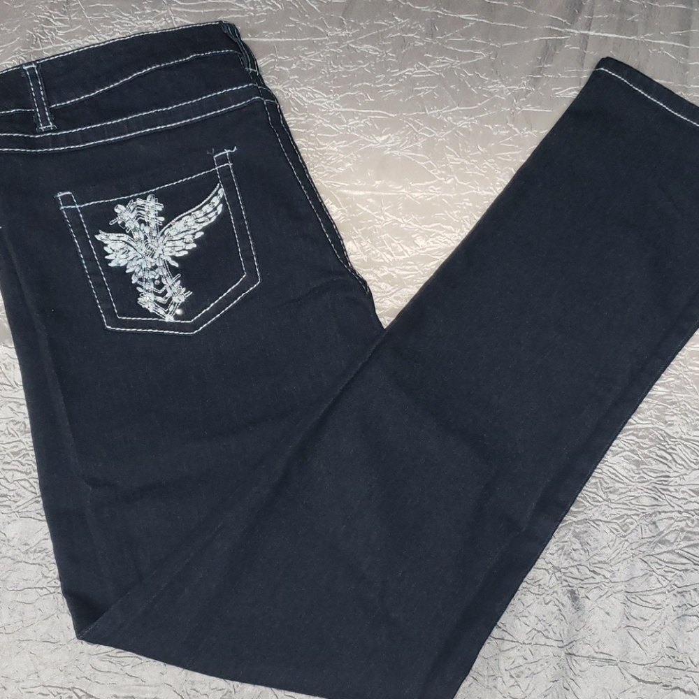 Indigo Washed Straight Leg Straight Leg Jeans